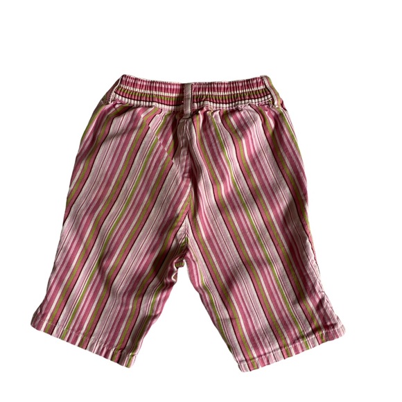 Baby Gap 2004 Collection Pink White and Green Striped Capri Cotton Pant 12-18M - Picture 4 of 5